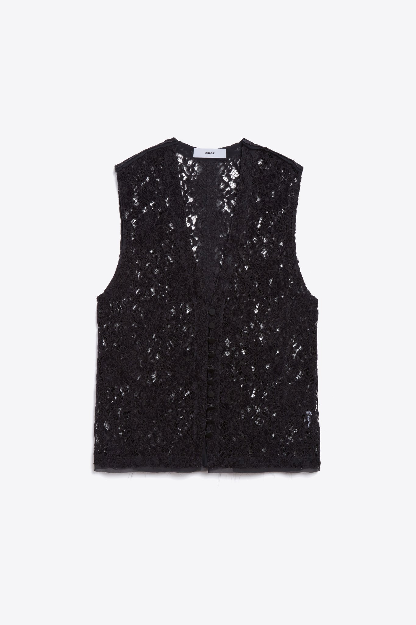 Flocked Lace Tank in Ink